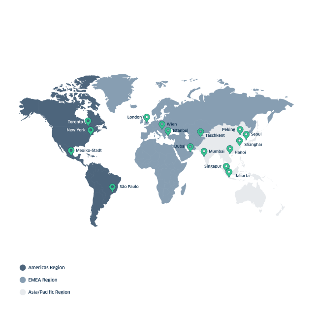 LBBW - Unser globales Netzwerk - Weltkarte