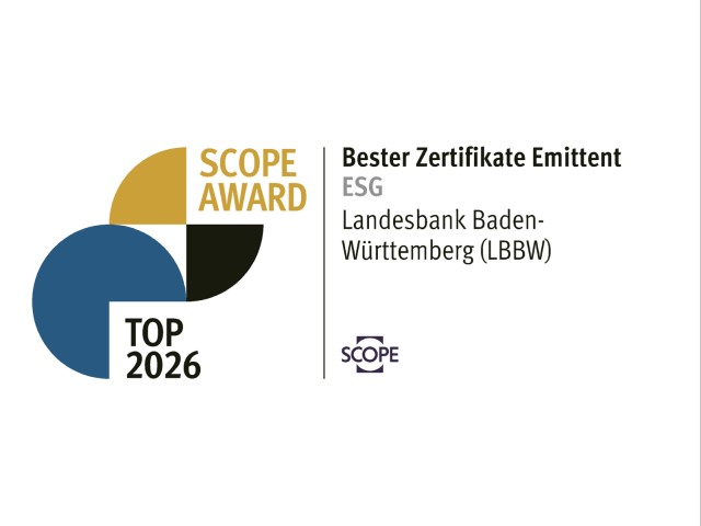 Scope-Award 2026 LBBW erneut Bester Zertifikate Emittent ESG