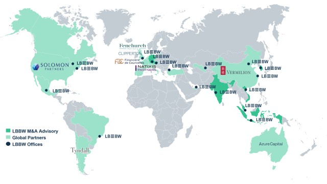 M&A advisory World map