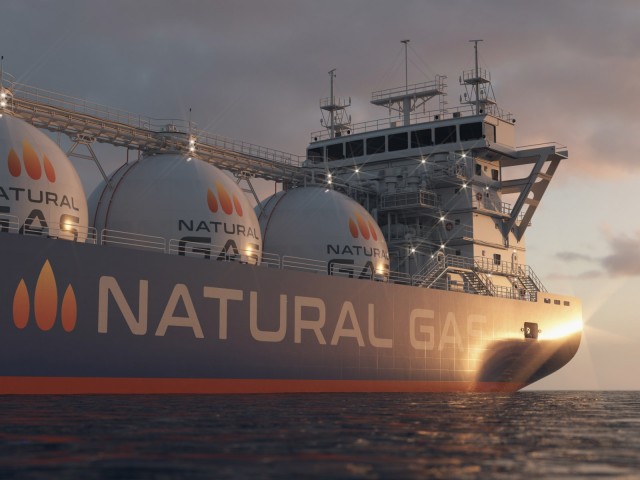 Seetransport von Erdgas LNG mit einem Schiff
