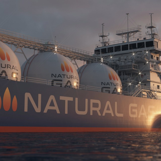 Seetransport von Erdgas LNG mit einem Schiff