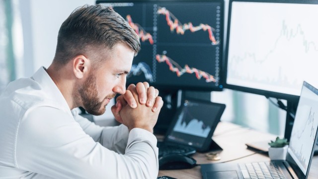 Mann Analyse Wirtschaft Handel Börse Chart