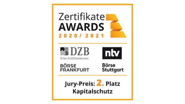 Zertifikate Awards 2. Platz Kapitalschutz 2020/2021