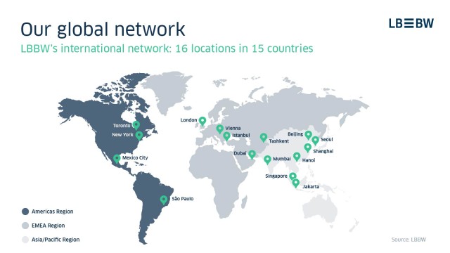 LBBW - Our global network - Map 