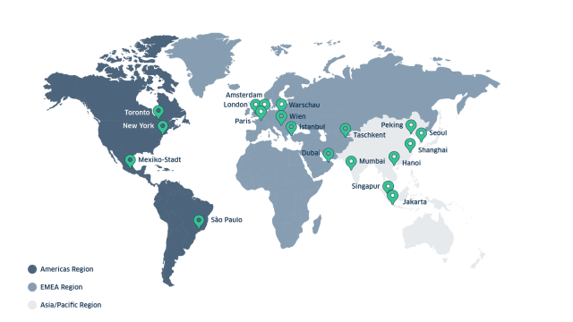 LBBW - Unser globales Netzwerk - Weltkarte