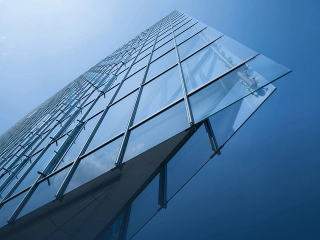 High-rise building facade glass