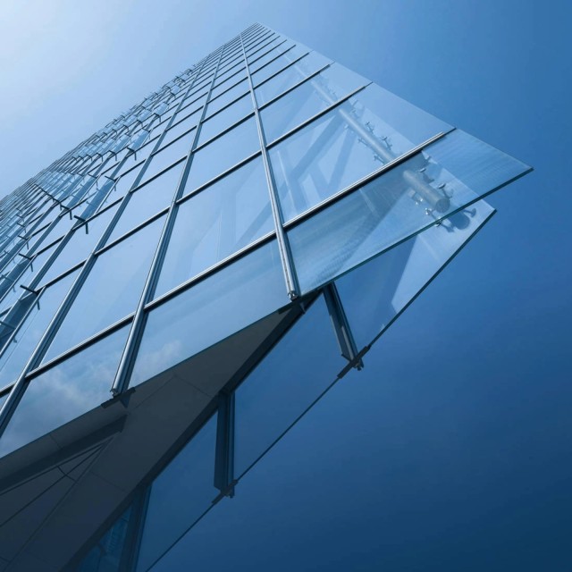 High-rise building facade glass