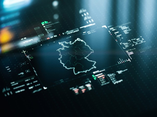 Map of Germany Infographics on digital screen