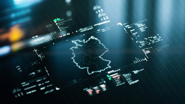 Map of Germany Infographics on digital screen