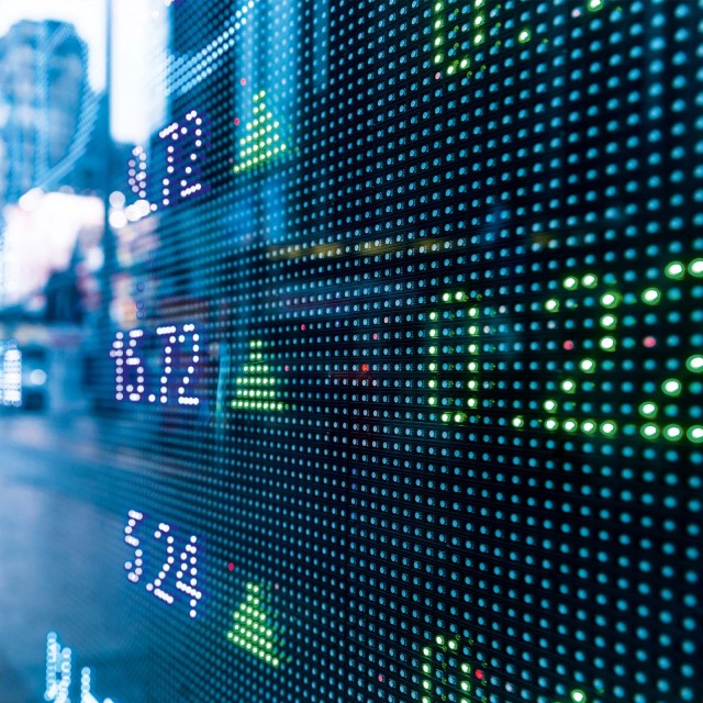 Digitale Börsenchartanzeige 