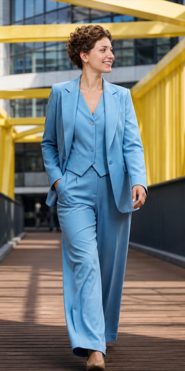 Katharina von W&uuml;rttemberg auf der Br&uuml;cke zum LBBW-Hauptsitz in Stuttgart