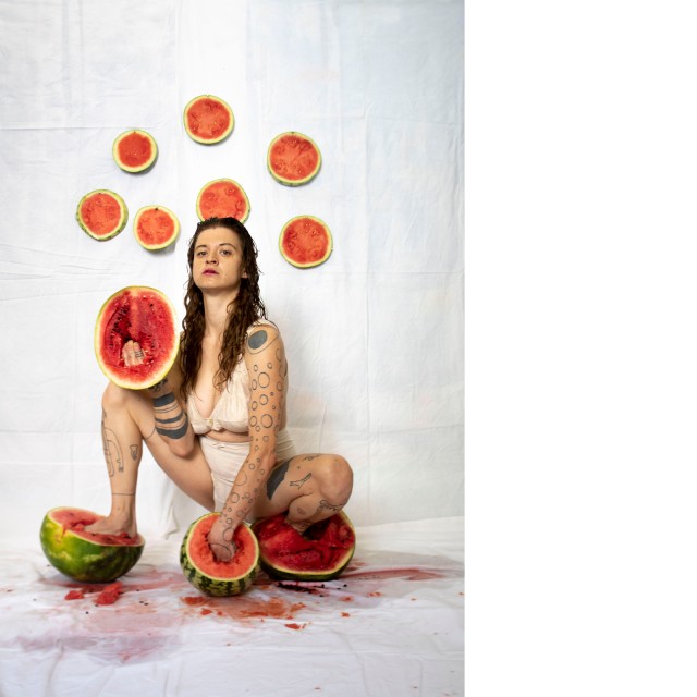 Sophia S&uuml;&szlig;milch, Self-Portrait with Sexuality and Watermelon