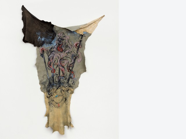 Raphaela Vogel: Live Evil, 2020, bemaltes Leder, Sammlung LBBW