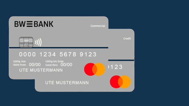 Corporate World Kreditkarte mit blauem Hintergrund
