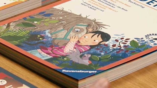 Mädchen und Pferd, gemalt auf dem Cover eines Kinderbuchs 