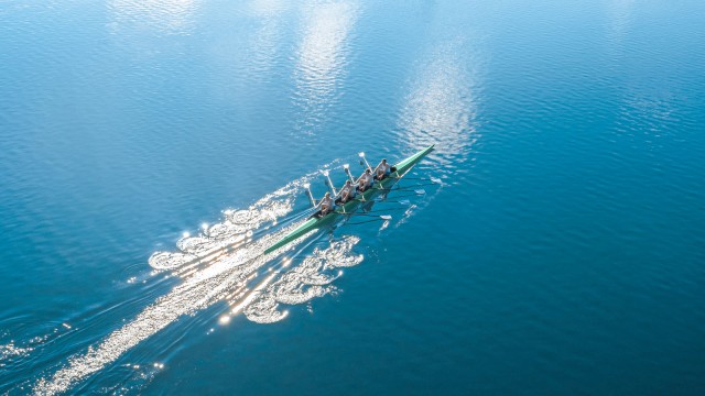 Ruderboot aus Vogelperspektive