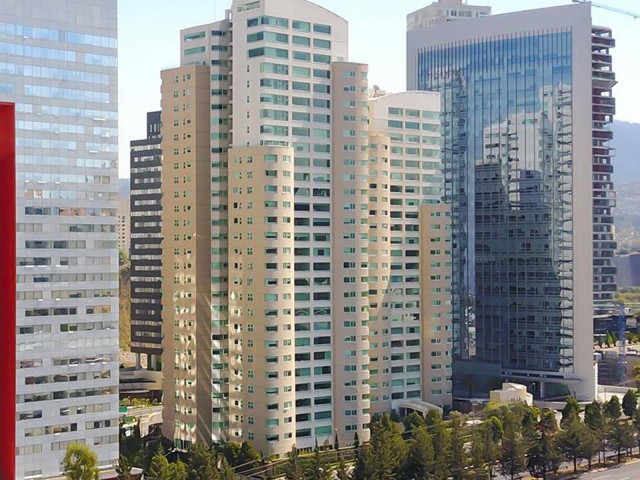 View of the Santa Fe district in Mexico City 