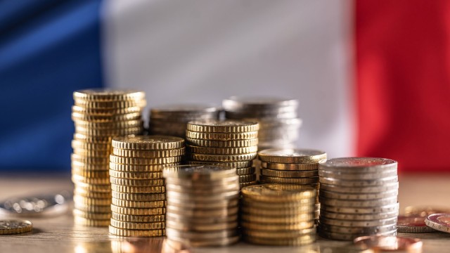 Frankreich Flage und M&uuml;nzen