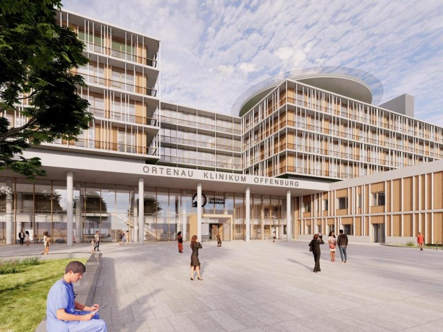 Klinikneubau Offenburg Ansicht Haupteingang