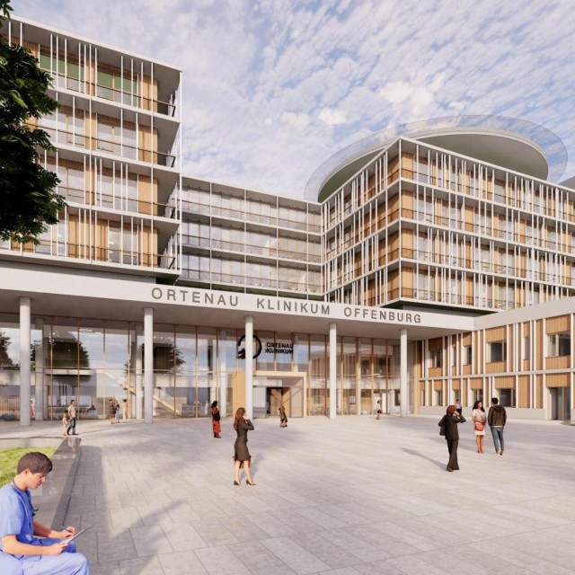 Klinikneubau Offenburg Ansicht Haupteingang