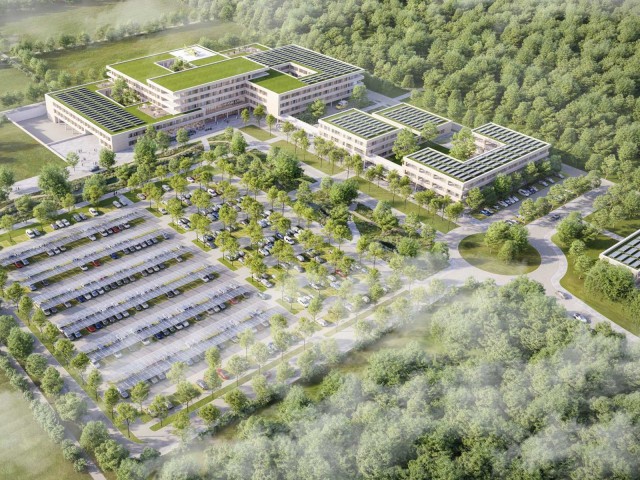 Neubau OK Lahr mit Klinikcampus Vogelperspektive