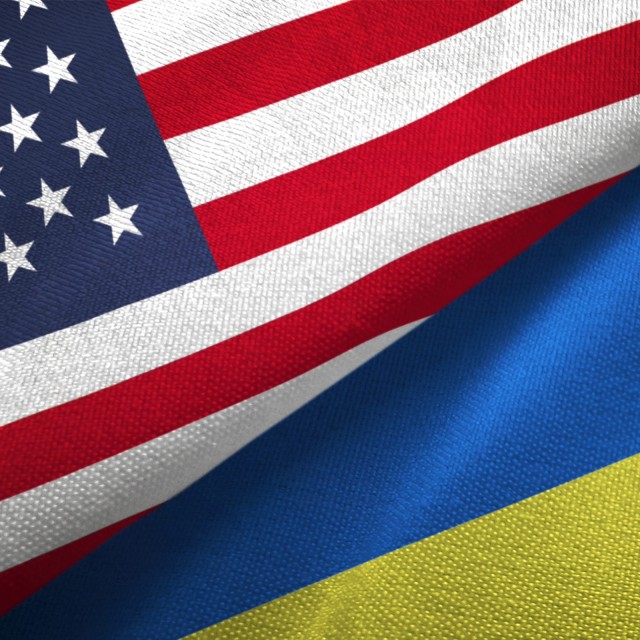 USA Ukraine Flagge