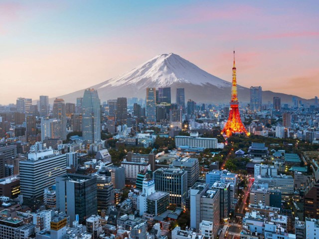 Blick auf Tokyo mit Fuji Japan