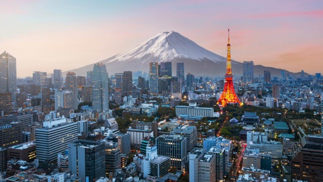 Blick auf Tokyo mit Fuji Japan