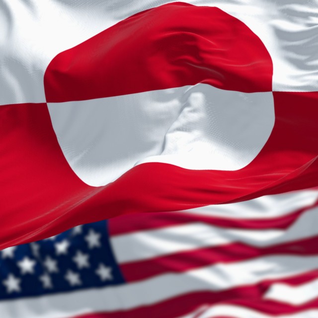 Gr&ouml;nland USA Flagge