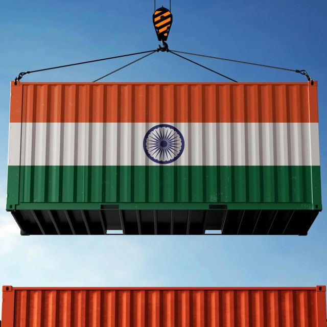 Indien Flagge Container Handel
