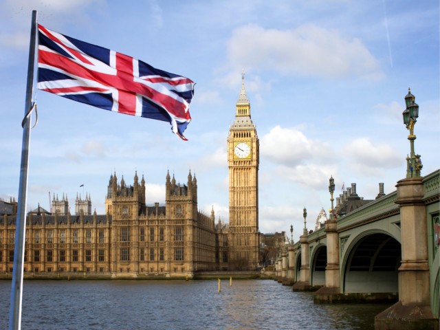 Gro&szlig;britannien Parlament Flagge England