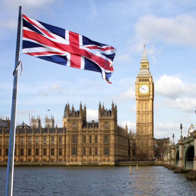 Gro&szlig;britannien Parlament Flagge England
