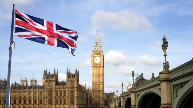 Gro&szlig;britannien Parlament Flagge England