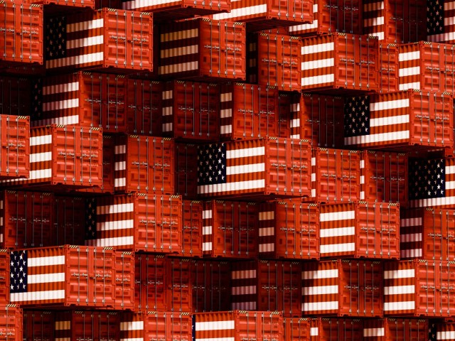 USA Flagge Container Handel