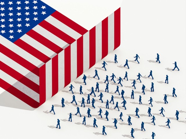 USA Flagge Mauer EInwanderung Tourismus
