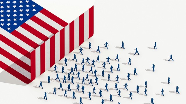 USA Flagge Mauer EInwanderung Tourismus