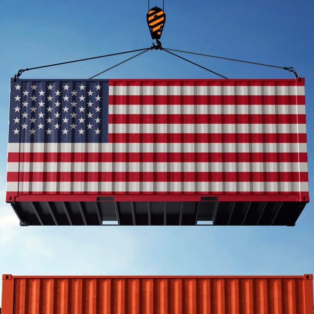 USA Wirtschaft Flagge Container Handel