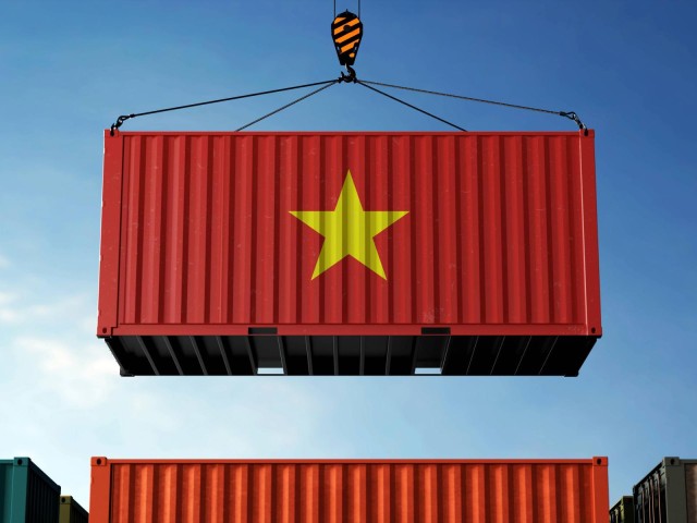 Vietnam Flagge Container Handel