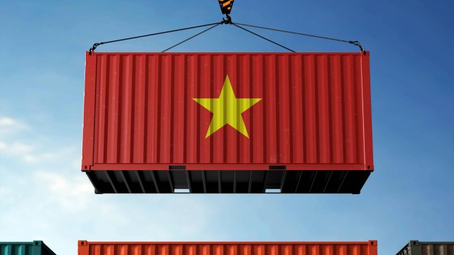Vietnam Flagge Container Handel