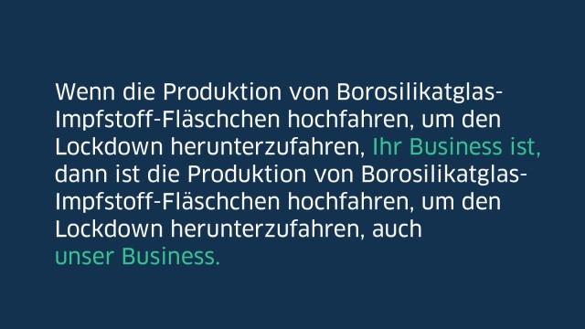 Borosilikatglas - Headline aus der LBBW-Kampagne Ihr Business ist unser Business