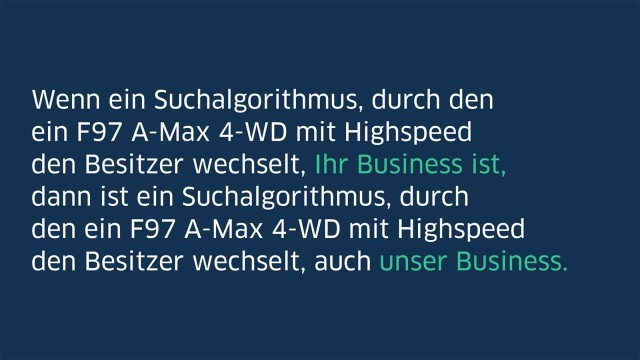 Suchalgorithmus - Headline aus der LBBW-Kampagne "Ihr Business ist unser Business"