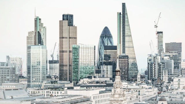 Stadtansicht von Londons Businessviertel 