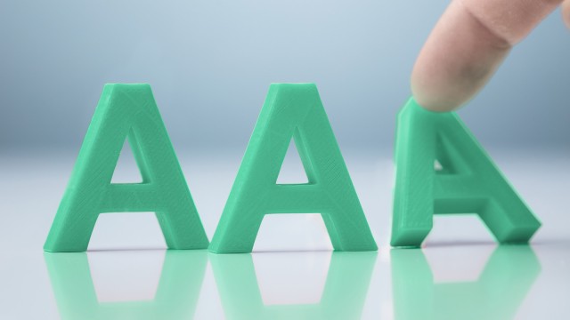 3 Großbuchstaben AAA stellen ein Rating dar